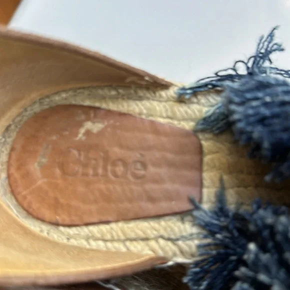 Chloe frayed denim platform size 10 - Picture 8 of 14